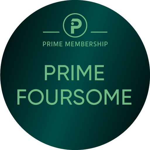 Werde Teil von PRIME | Indoor Golf mit TrackMan iO in Winterthur primegolf badges prime foursome